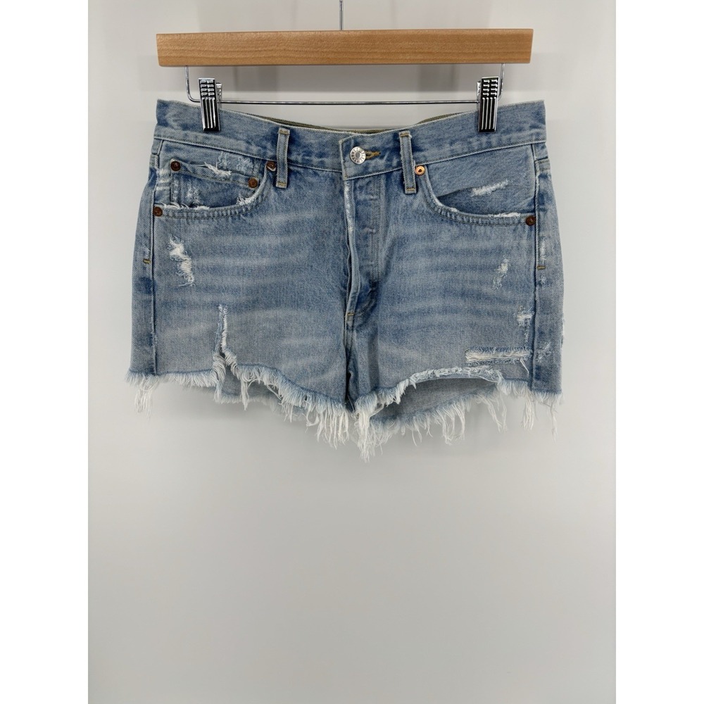 AGOLDE Parker Shorts Sz 28 (meas 30) Distressed Frayed Hem Festival Boho - Picture 4 of 11